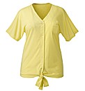 Plain Tie Hem Jersey Top