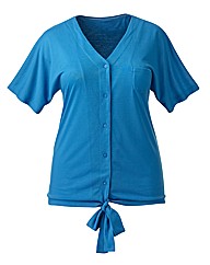 Plain Tie Hem Jersey Top