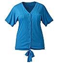 Plain Tie Hem Jersey Top
