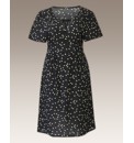Petite Spot Print V Neck Tea Dress
