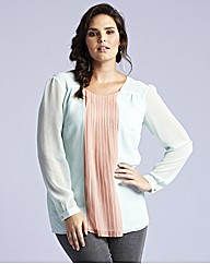Long Sleeved Pleated Blouse