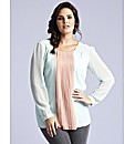 Long Sleeved Pleated Blouse