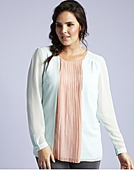 Long Sleeved Pleated Blouse