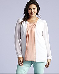 Long Sleeved Pleated Blouse