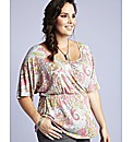 Elasticated Waist Jersey Print Top