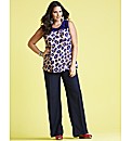Wide Leg Linen Mix Trousers Length 30in