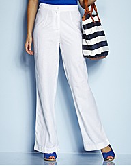 Wide Leg Linen Mix Trousers Length 30in