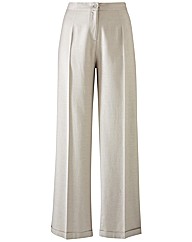 Wide Leg Linen Mix Trousers Length 33in