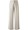 Wide Leg Linen Mix Trousers Length 33in
