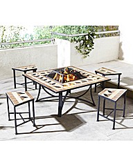 Lomond Square Bowl Table and 4 Seats