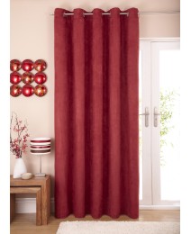 Faux Suede Lined Eyelet Curtain Panel