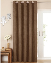 Faux Suede Lined Eyelet Curtain Panel