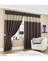 Lace Effect Border Pencil Pleat Curtains