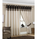 Cannes Lined Faux Silk Eyelet Curtains