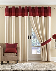 Cannes Lined Faux Silk Eyelet Curtains