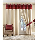 Cannes Lined Faux Silk Eyelet Curtains