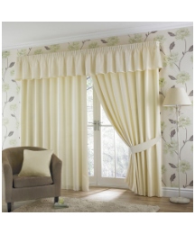 Plain Dyed Satin Lined Eyelet Curtains