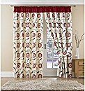 Floral Burst Lined Pencil Pleat Curtains