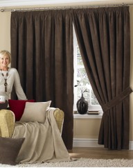 Chenille Thermal Pencil Pleat Curtains