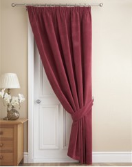 Thermal Velour Pencil Pleat Door Curtain