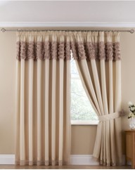 Romantic Rose Lined Pencil Pleat Voiles