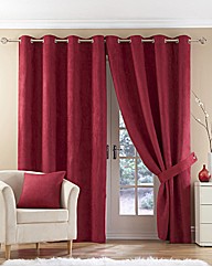 Faux Suede Lined Eyelet Curtains