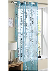 Metallic Foile Print Voile Eyelet Panel