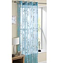 Metallic Foile Print Voile Eyelet Panel