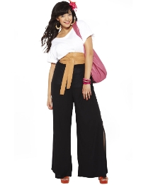 Split Leg Jersey Palazzo Trousers