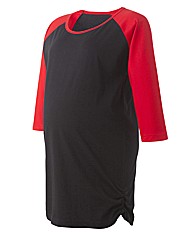 Maternity Contrast Sleeve T-shirt
