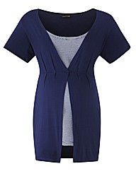 Mock 2 in 1 Stripe Nursing Top