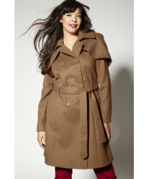 Double Breasted Capelet Trench Coat
