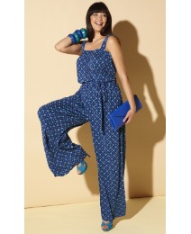 Geometric Printed Jersey Jumpsuit