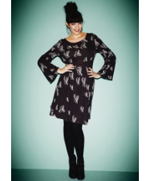Wide Sleeve Bird Print Tunic