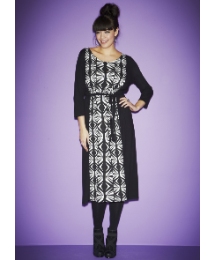 Geometric Print Column Midi Dress