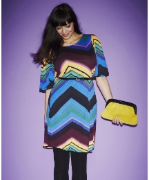 Zig Zag Print Dress with Belt