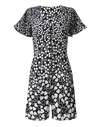 heart print playsuit