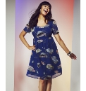 50s Style Car Print Dress