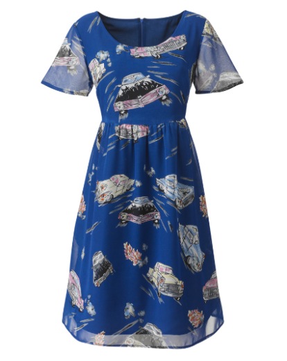 plus size car print dress
