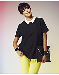 Contrast Collar Blouse