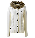 Voi Knitted Cardigan with Fur Trim