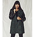 PU Sleeve Collarless Coat