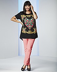 Dipped Hem Mirror Print TShirt
