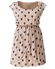 AX Paris Heart Print Cross Over Dress