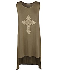 AX Paris Stud Cross Dip Back Vest