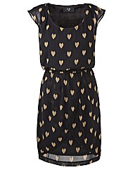 AX Paris Heart Print Cross Over Dress