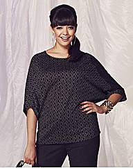 Metallic Yarn Batwing Top