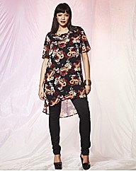 Printed Dipped Hem Tunic