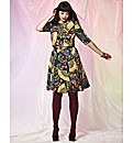 Fan Print Jersey Skater Dress