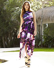 Galaxy Print High Low Dress